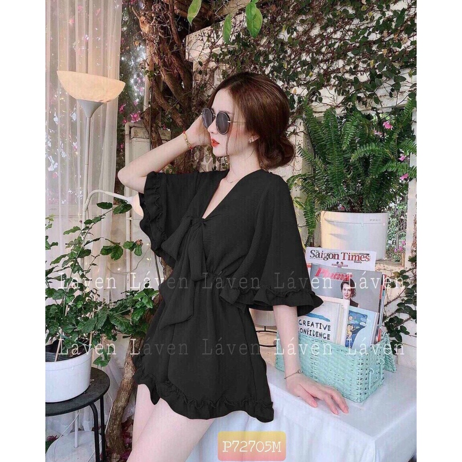 Set bộ ium đùi, set bộ hai món áo kiểu tay bèo kèm quần ngắn for