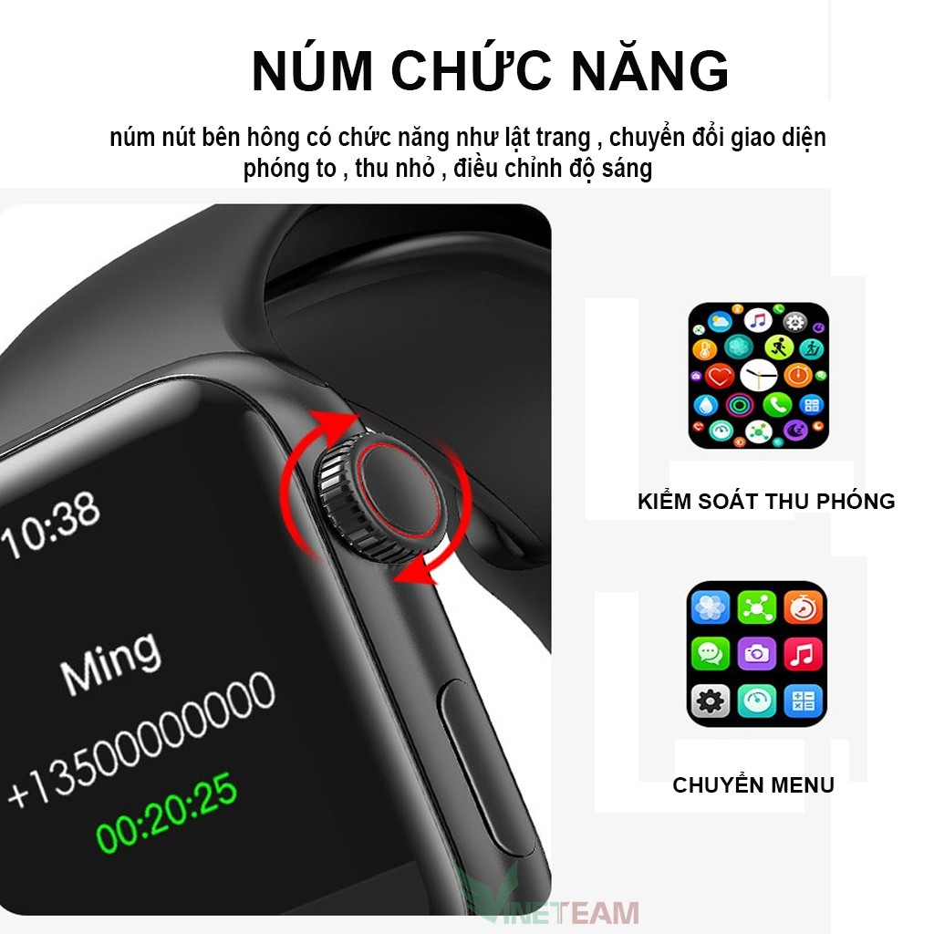 HW12 / I12 smart watch - Đồng Hồ Thông Minh  có Tiếng Việt, Nghe Gọi, Thay Hình Nền, Cảm Ứng Siêu Mượt,Bảo Hành 12 Tháng