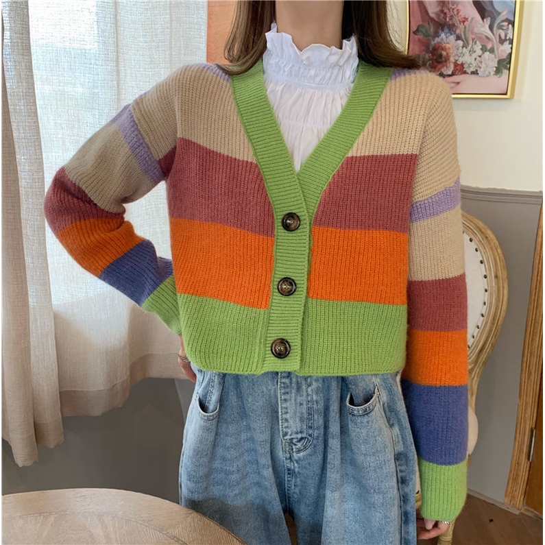 Áo Khoác cardigan Dệt Kim Tay Dài Cổ Chữ V Thời Trang Mùa Xuân Mới Cho Nữ