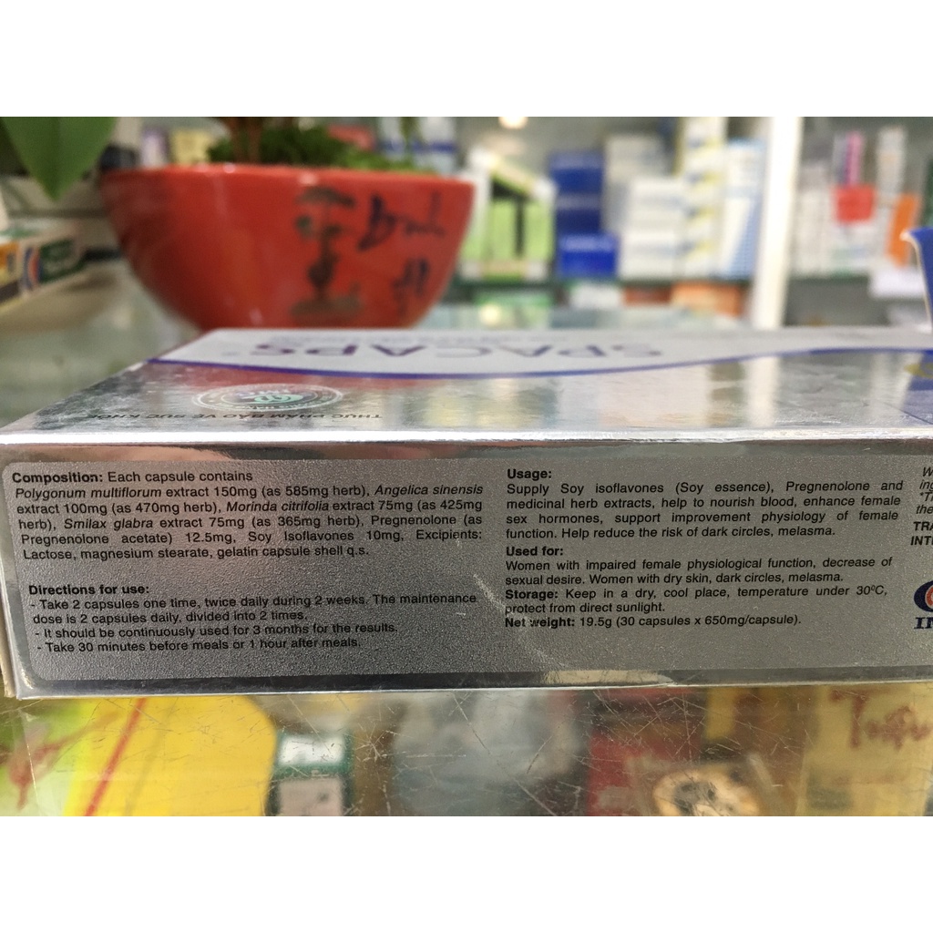 ✅ [Chính Hãng] Spacaps dùng cho phụ nữ suy giảm chức năng sinh lý, giảm ham muốn.