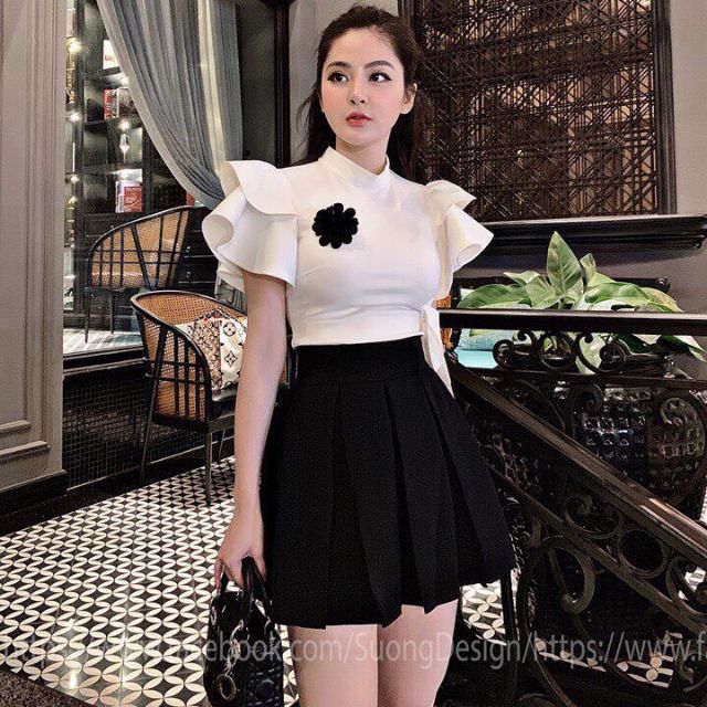 Sét áo cổ lọ chân váy