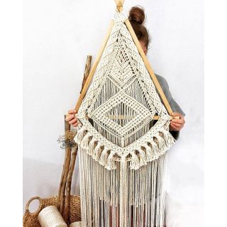 Tam giác macramé trang trí tranh macramé trang trí