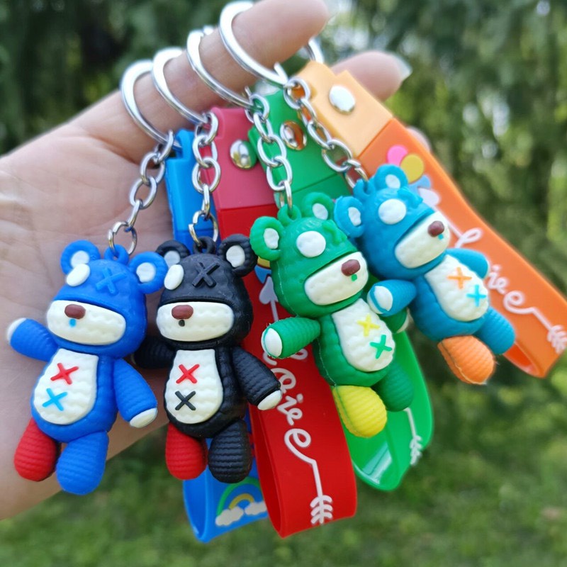 Móc khoá  gấu hoạt hình dùng treo balo móc khoá