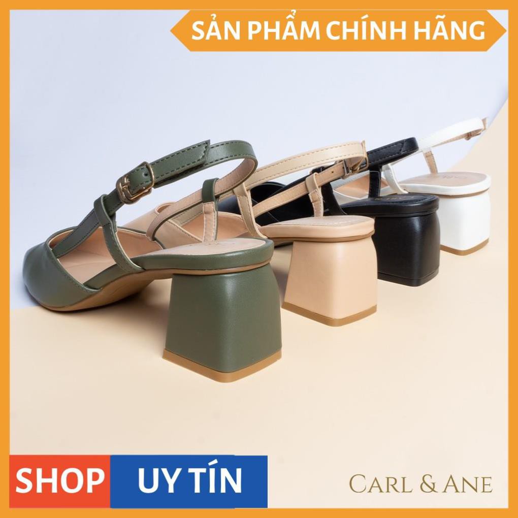 Carl & Ane - Giày cao gót thời trang bít mũi gót vuông phối dây điệu đà cao 5cm màu xanh rêu _ CL003 | BigBuy360 - bigbuy360.vn