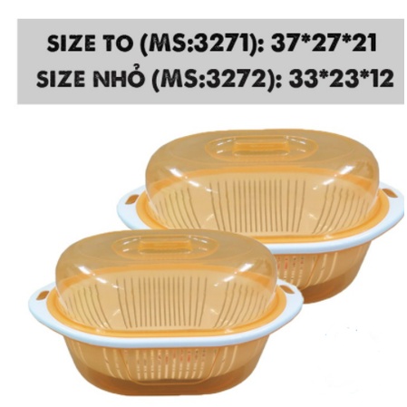 Bộ rổ chậu có nắp đậy Việt Nhật 2 size hàng cao cấp tiện lợi (MS:3271/3272)