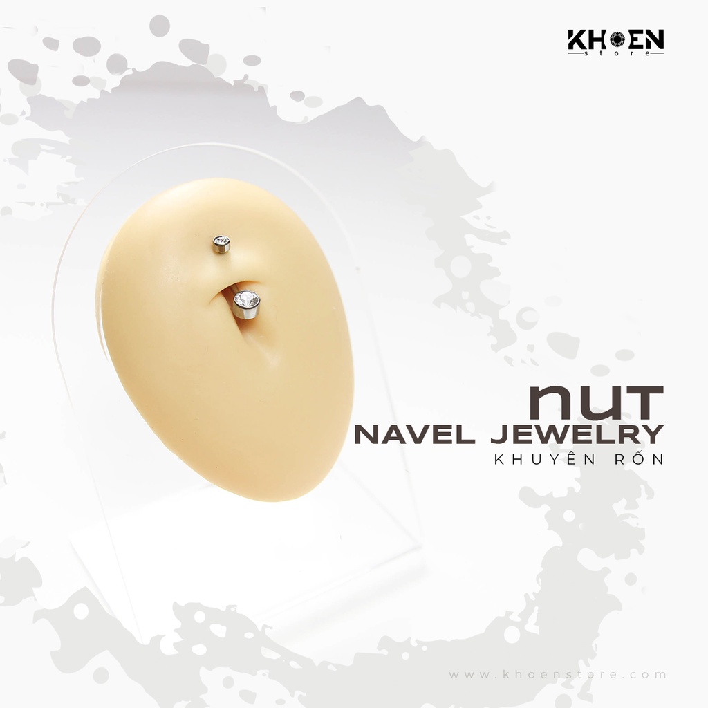Khuyên Rốn 1 hạt đá - Titanium G23 - Khoen Store