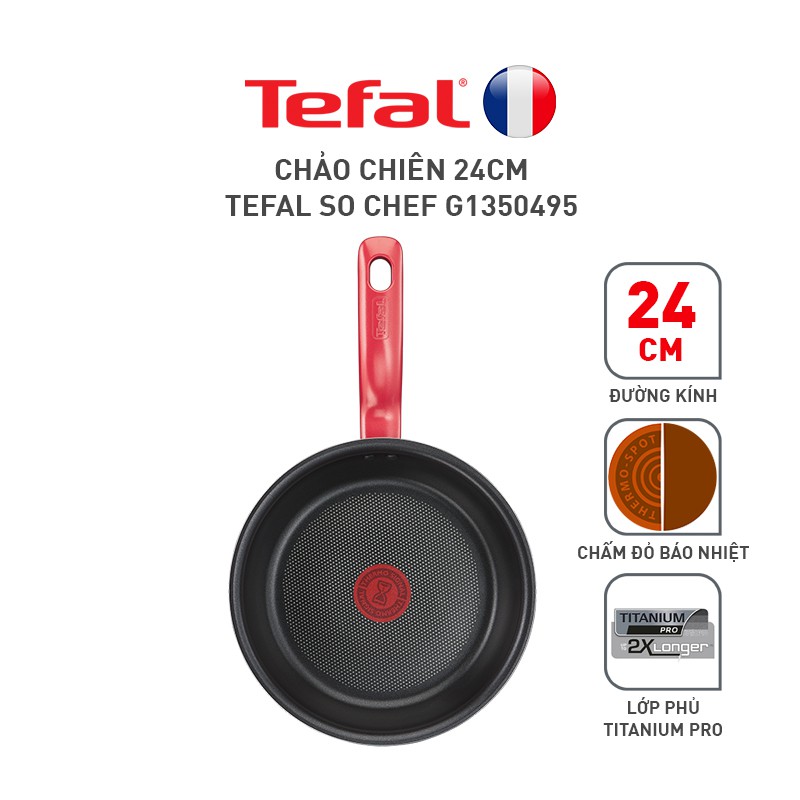 [Mã LIFEHL25 giảm 10% đơn 350K] Combo Tefal So Chef Chảo chiên 24cm &amp; Chảo chiên sâu lòng 28cm