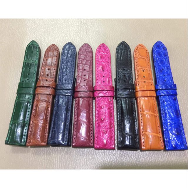 Dây đồng hồ da cá sấu ( mặt trong da bò )