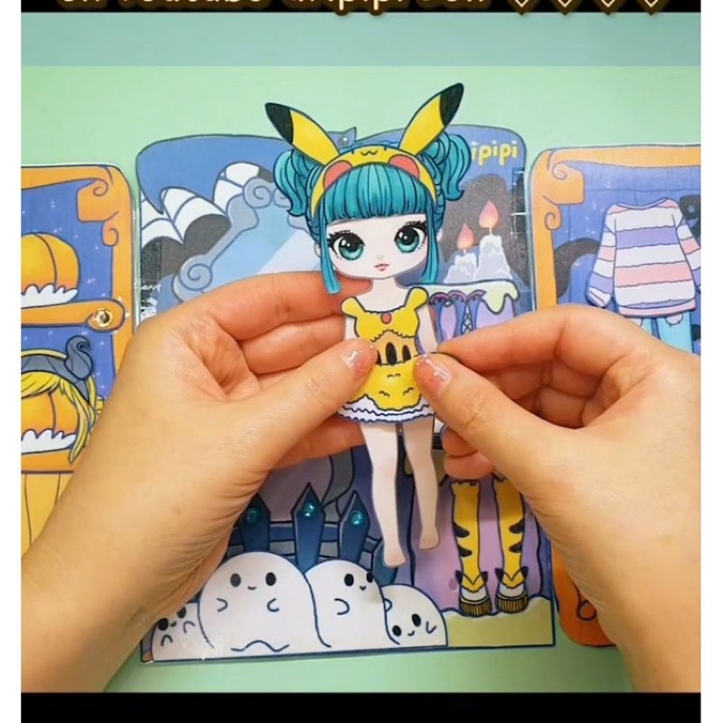 Ngôi nhà búp bê giấy gripipi halloween thời trang dành cho bé