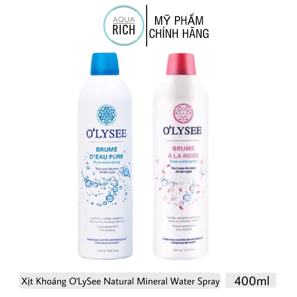 Xịt Khoáng O'LySee Olysee Natural Mineral Water Spray 400ml