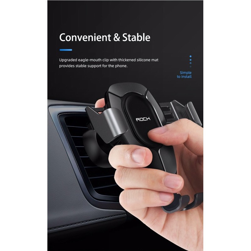 Giá đỡ Rock kẹp điện thoại cửa gió oto xe hơi Gravity air Vent car mount Pro chính hãng | WebRaoVat - webraovat.net.vn