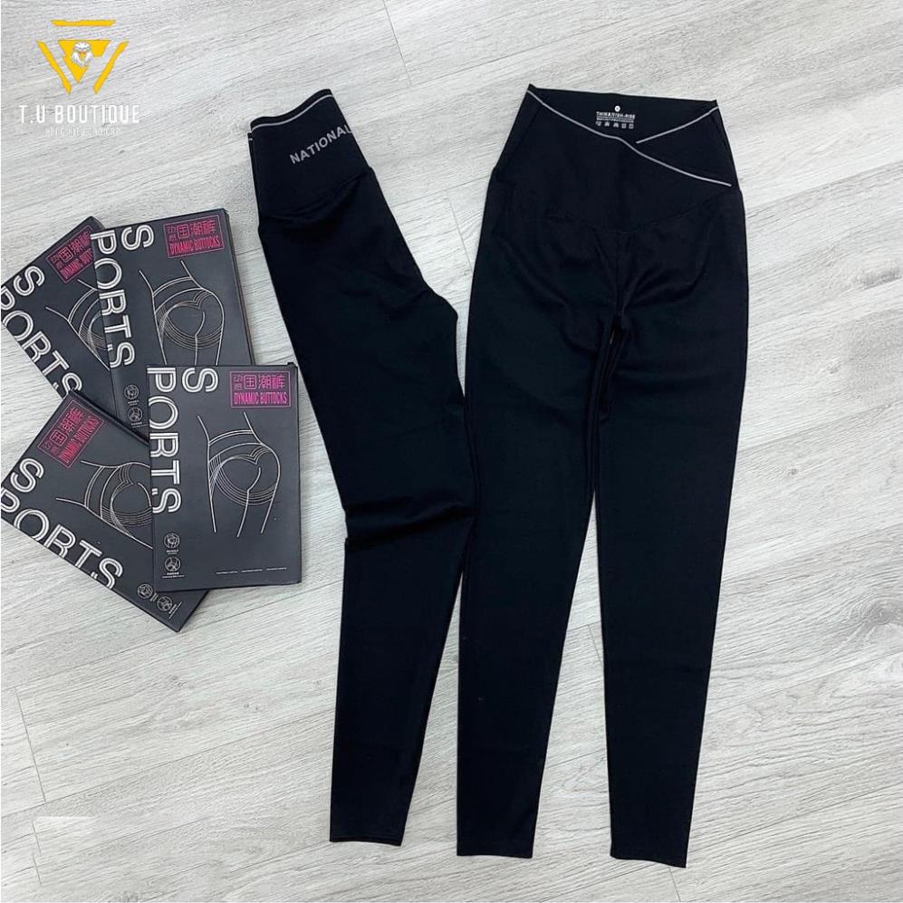 Quần legging nữ dài cạp chéo cao nâng mông giữ nhiệt Umi Hàn nữ co giãn 4 chiều
