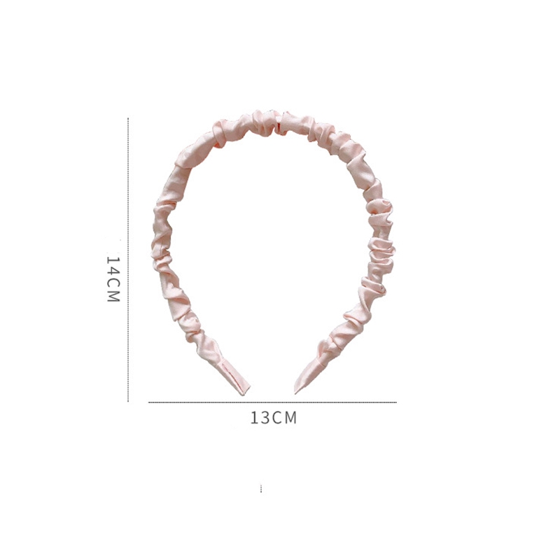 Băng đô cài tóc phối vải phi bóng màu trơn đơn giản hợp thời trang