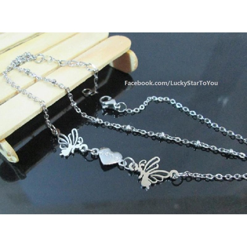 Lắc chân 2 tầng Đôi bướm – Trái tim không đen