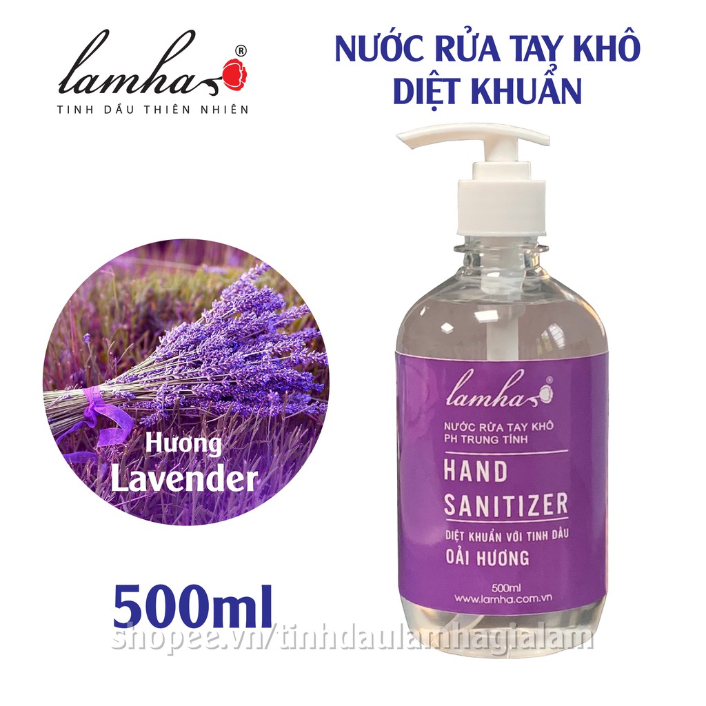 Nước rửa tay khô diệt khuẩn Oải Hương - Lam Hà 500ml