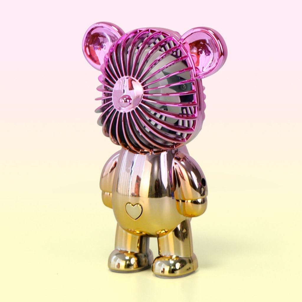 Quạt Mini Cầm Tay Gấu Bearbrick, Quạt Tích Điện Mini Để Bàn Decor Siêu Dễ Thương Có Sạc USB Bongshop_36
