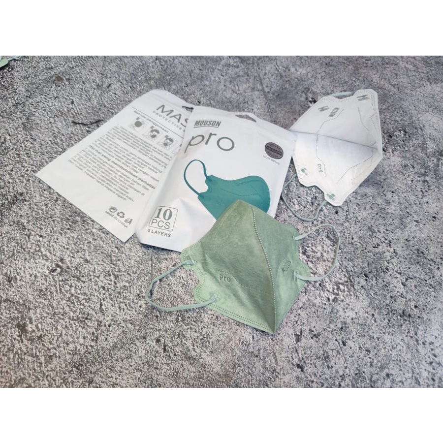 Set 10 Khẩu Trang Kn95 Kn 95 Kf 95 Pro 5 Lớp Màu Xanh Lá / Hồng / Nude / Xanh Lá / Kẹo Xinh Xắn
