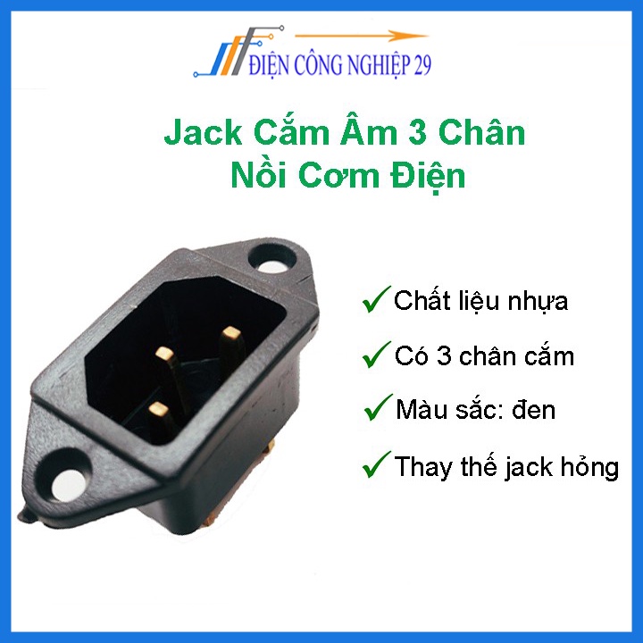 Jack cắm âm 3 chân nồi cơm điện thay thế jack nguồn nồi cơm ấm điện ,ấm sắc