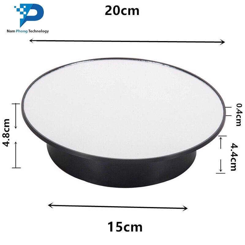 ĐẾ XOAY HỖ TRỢ CHỤP ẢNH SẢN PHẨM TỰ ĐỘNG 360 ĐỘ ĐƯỜNG KÍNH 20CM CHỊU LỰC 3KG - SẠC USB - BH 1 THÁNG