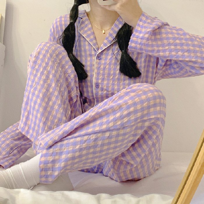 Đồ bộ nữ dài tay dễ thương đồ ngủ nữ cotton thun dài tay quần dài set pijama thu đông Her Vibe