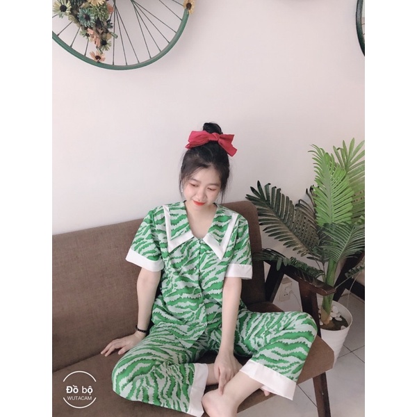 FREE SHIP Đồ bộ tiểu thư tay ngắn mặc nhà, đồ bộ dài có túi áo mặc nhà ảnh thật