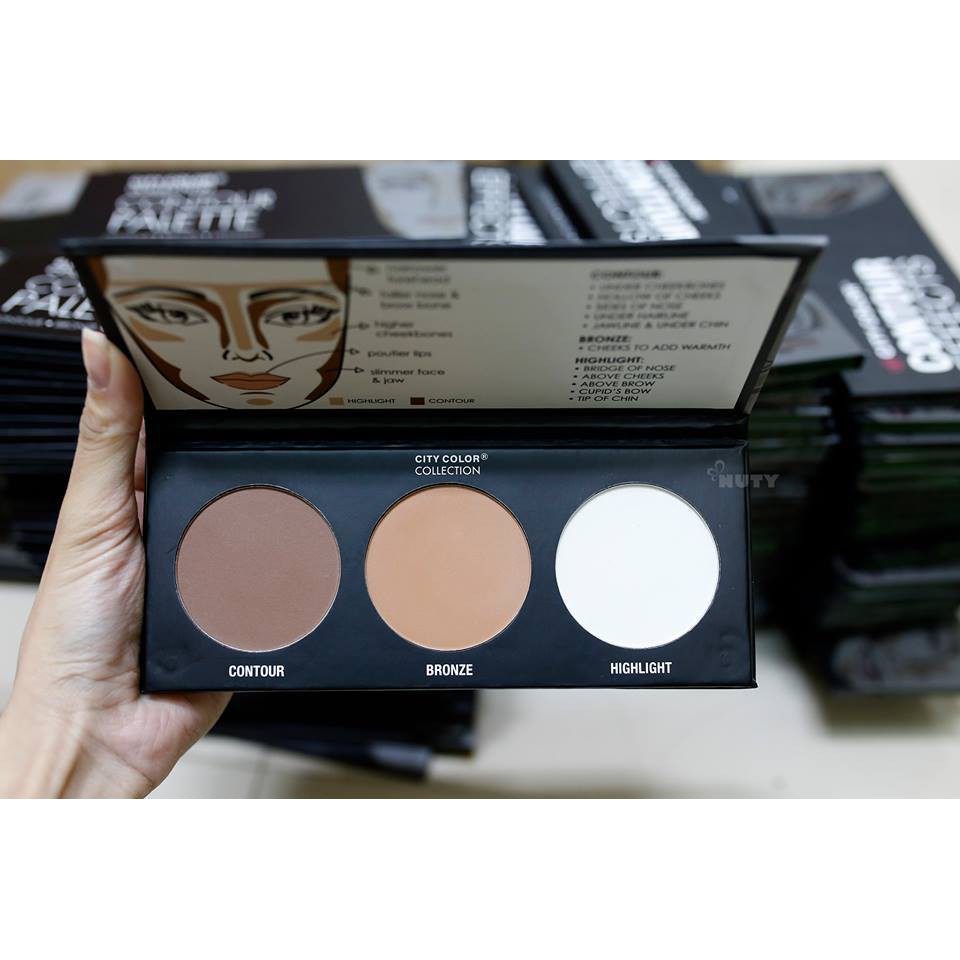 Bảng Phấn Tạo Khối Và Highlight 3 ô City Color Contour Palette