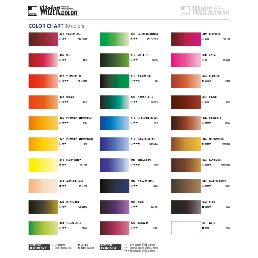 Tuýp màu nước ShinHan Professional lẻ  12ml - full màu