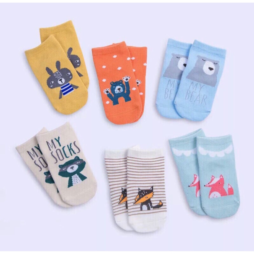 combo 5 đôi Tất xuất hàn pony kid Cho Bé 0 - 3 Tuổi