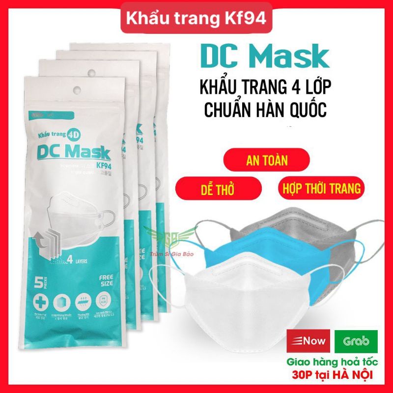 (Túi 10c)Khẩu Trang 3D Mask Model KF94 DC 4 Lớp Chống Dịch,Chống Giọt Bắn Đạt Tiêu Chuẩn FDA - CE