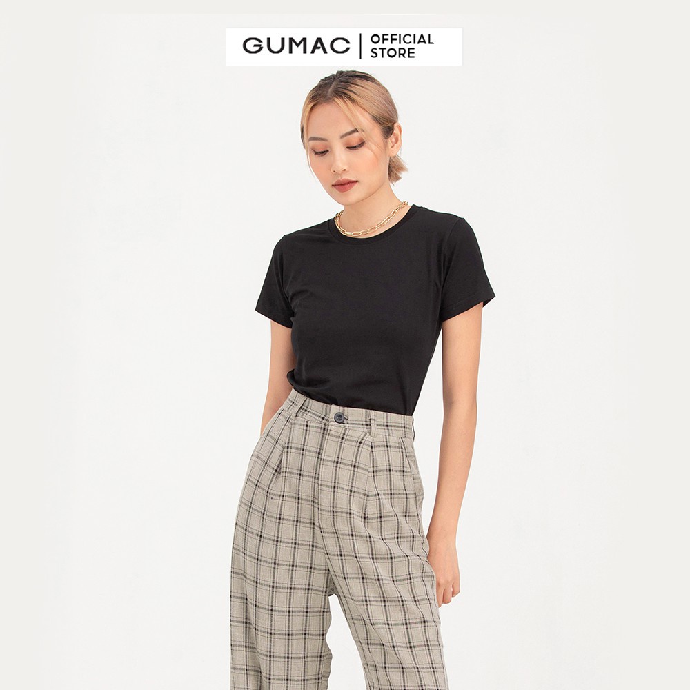 [Mã WABRGM11 giảm 10% đơn 250K] Áo thun cổ tròn GUMAC form basic ôm body cá tính ATB723 | BigBuy360 - bigbuy360.vn