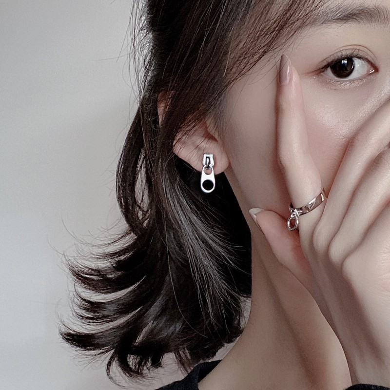 Bông tai hình dây kéo thời trang Hàn Quốc