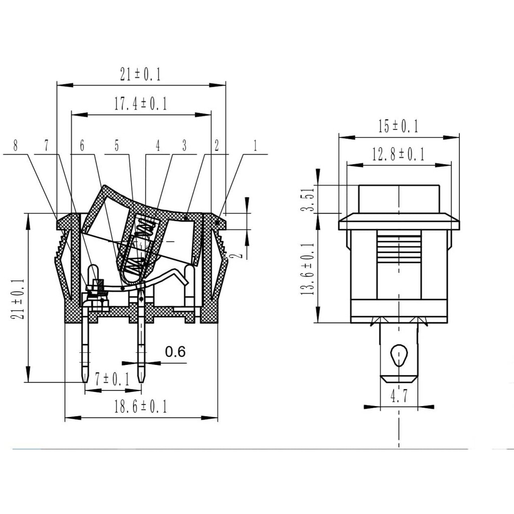 Công Tắc Bập Bênh 6A 250V KCD1-101