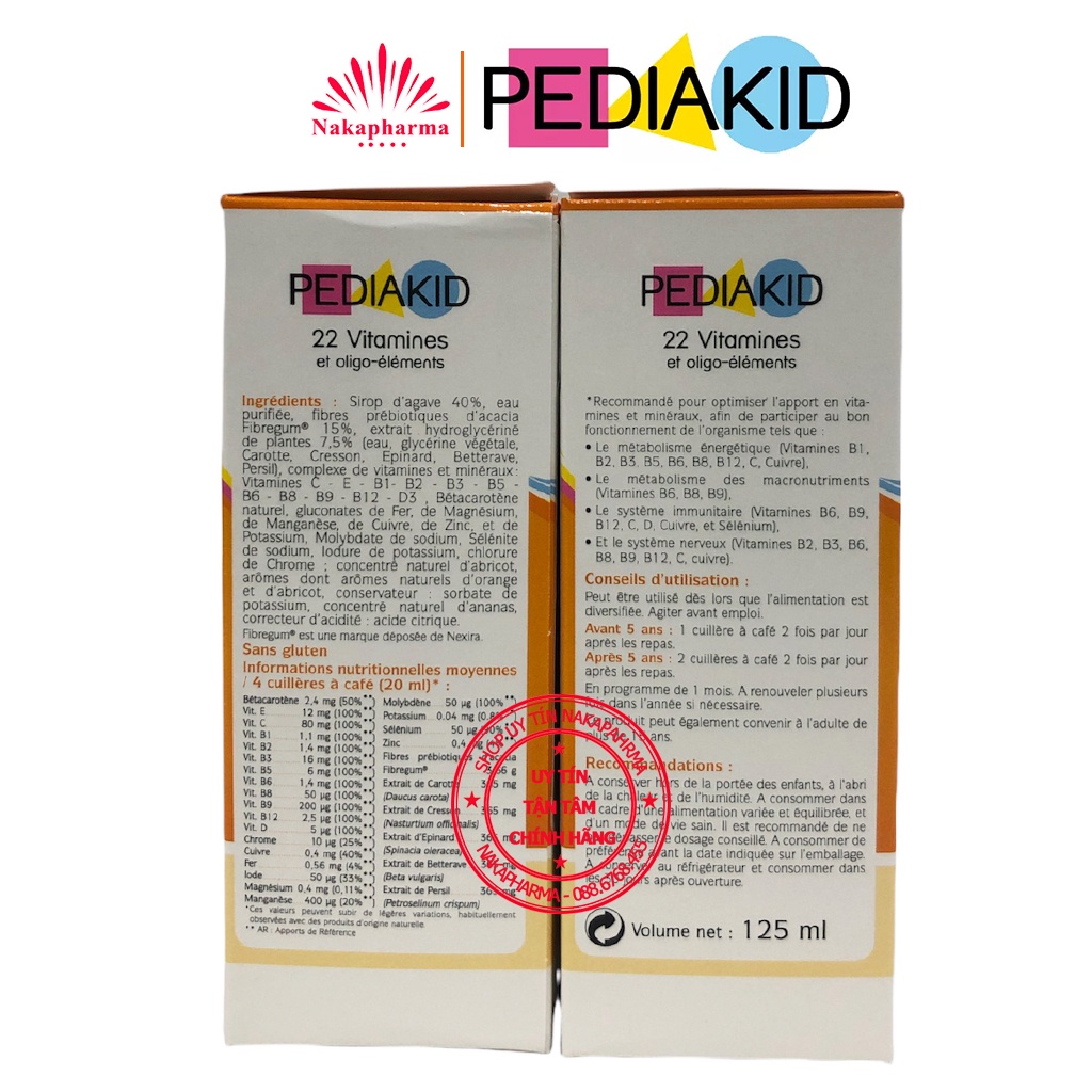 [KÈM QUÀ] Pediakid 22 Vitamines Et Oligo Éléments – Bổ sung vitamin và khoáng chất cho bé – Nhập khẩu từ Pháp