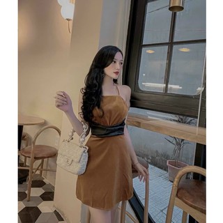 Đầm Nữ Cổ Yếm 2 Mảnh Cột Nơ Phối Voan Thời Trang - Winchois