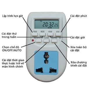 Ổ Cắm Hẹn Giờ Điện Tử Bật, Tắt Tự Động