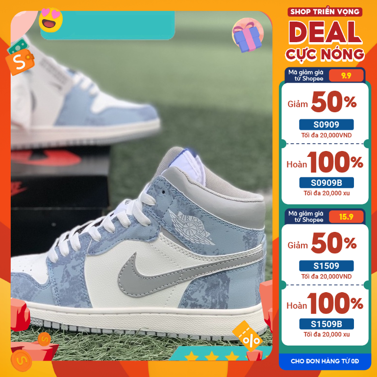 Giày Jordan Cổ Cao HYPER ROYAL Nam Nữ, Giày Sneaker JorDdan 1 Cổ Cao xanh loang FULL BILL + BOX