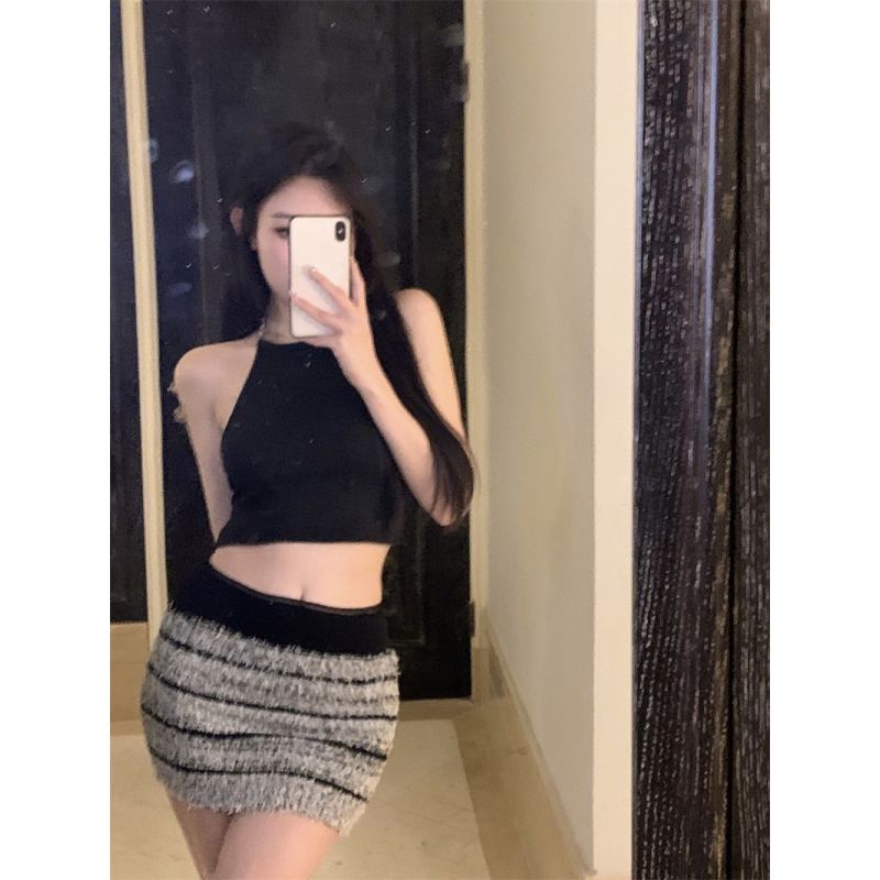 Set áo phối dây xích + chân váy thời trang hè quyến rũ cho nữ