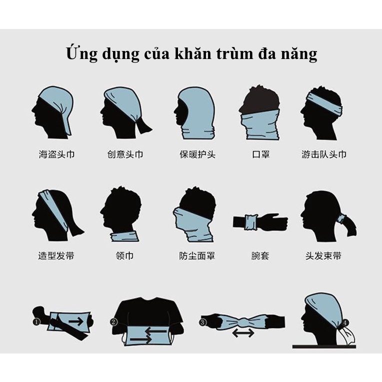 Khăn ống trùm đầu đa năng Khẩu trang đa năng In hình Chất liệu vải siêu co giãn 1 lớp,Chống nắng,Hiệu AIDA Made in Korea