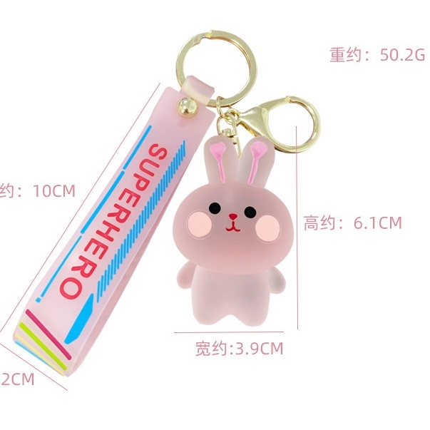 Móc Khóa Hình Thỏ Hoạt Hình Pha Lê Xinh Xắn