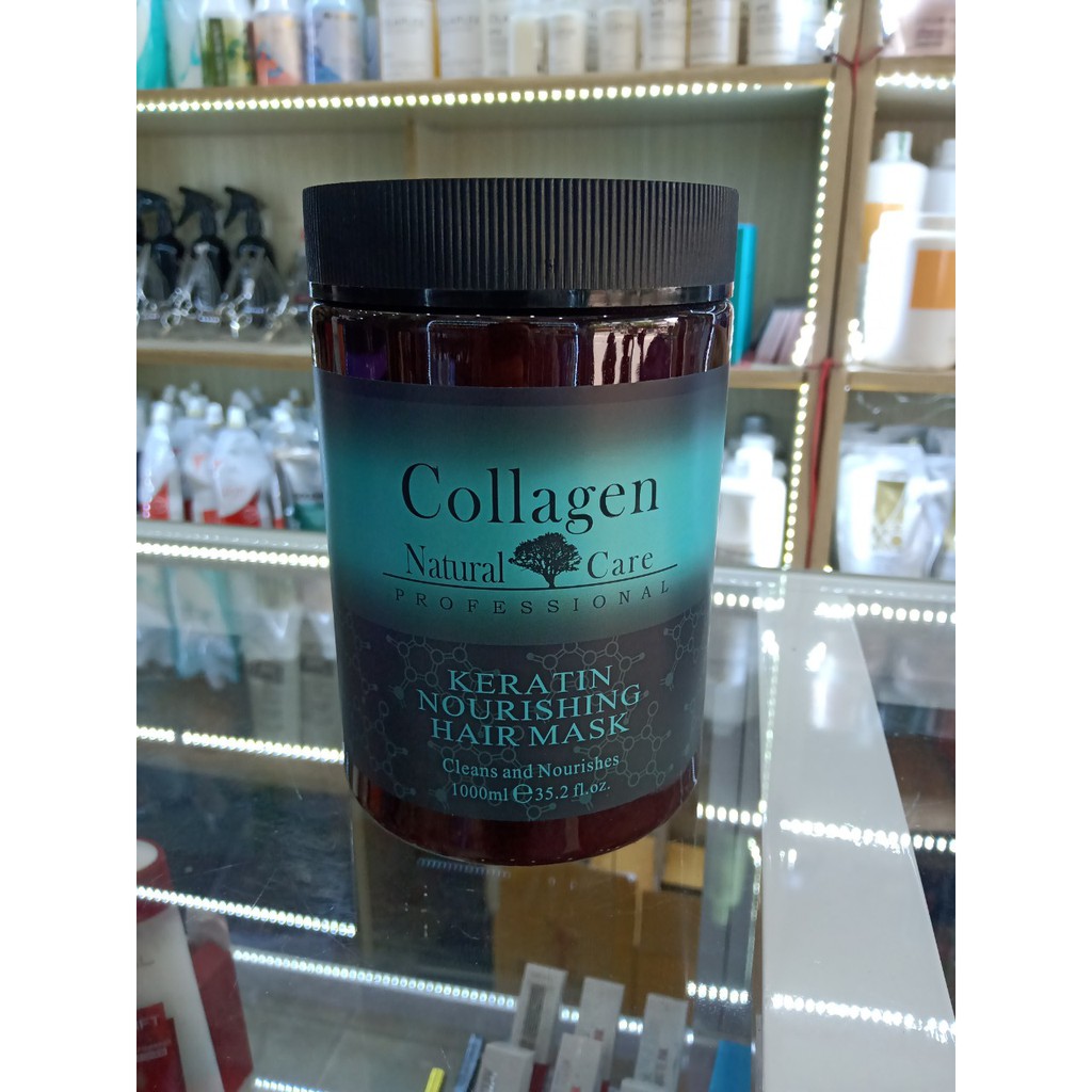 _Kem Hấp Ủ Tóc Keratin collagen argan 1000ml + Tặng kèm mũ trùm tóc