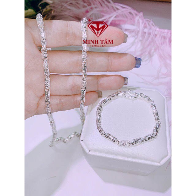 Bộ dây chuyền bạc ta mắt khúc bạc ta, Dây chuyền đốt trúc bạc ta cho bé-Minh Tâm Jewelry