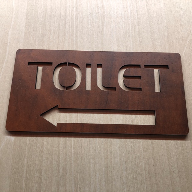 Bảng Toilet chỉ hướng nhà vệ sinh TL16 10x20cm [Có chọn hướng mũi tên]
