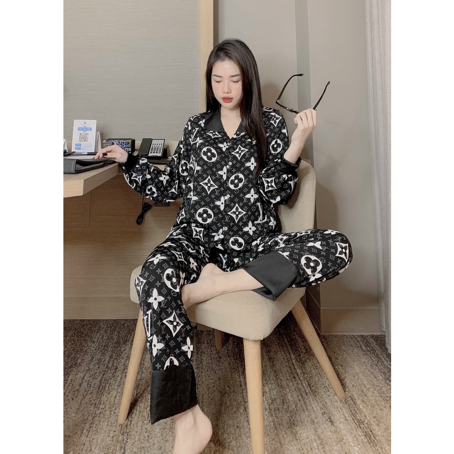 ẢNH THẬT pijama tay dài big size 60kg đến 80kg , đồ bộ nữ tay dài thiết kế siêu xinh, chất liệu lụa cao cấp mềm mịn mát