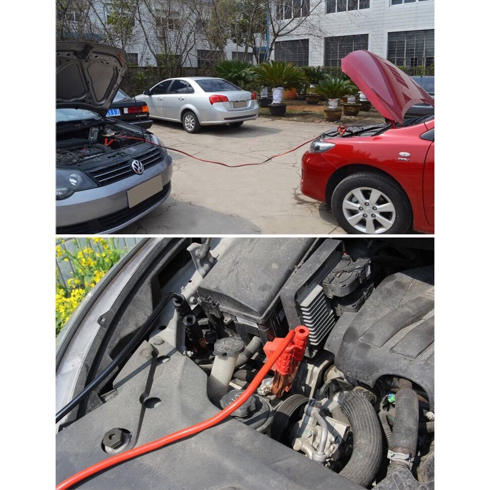 Dây câu bình ắc quy ô tô lõi đồng - 500A, kích điện ắc quy cứu hộ ô tô loại dày 2 mét