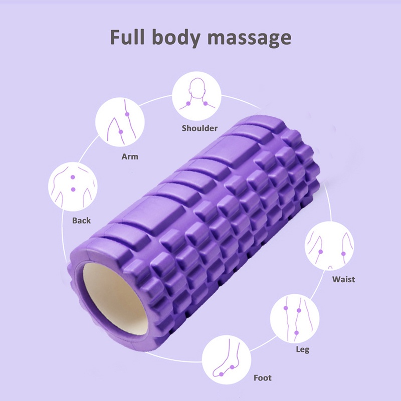 Ống Lăn Con Lăn Massage Hỗ Trợ Tập Yoga Gym Giúp Giãn Cơ 34x14cm - Yoga Foam Roller Chất Liệu Mút EVA Chống Cong Vênh
