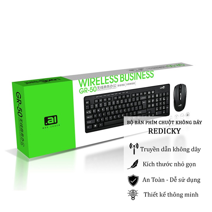 Bộ bàn phím và chuột wireless không dây 2.4G REDICKY GR50 youngcityshop 30.000