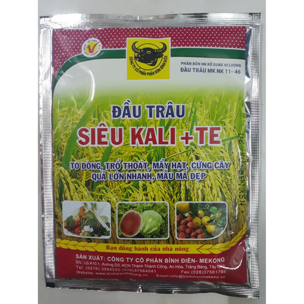 Phân bón lá đầu trâu SIÊU KALI + TE giúp quả lớn nhanh - đẹp - cứng cây | Vạn Tín Store