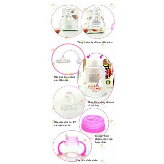 Sỉ- Bình ăn dặm Babylove cho bé [BI &amp; CI]