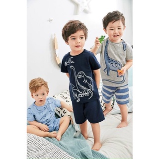 Bộ cộc tay bé trai - Set 3 bộ khủng long Next chất cotton cho bé trai size 2-7t (form nhỏ)