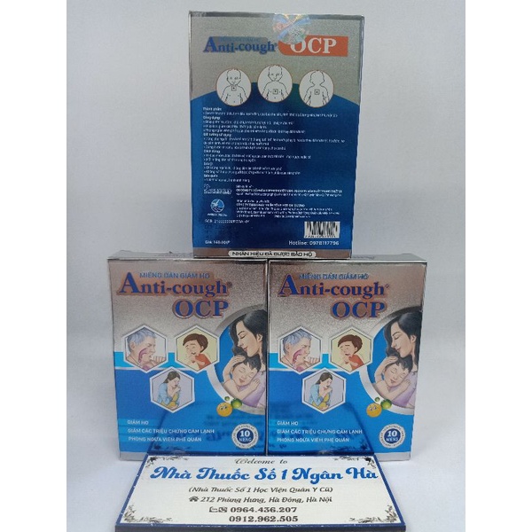 1Miếng dán giảm ho Anti-cough OCP cho người lớn và Trẻ em từ 6 tháng tuổi : giảm ho, đờm, khò khè, khó thở, nghẹt mũi